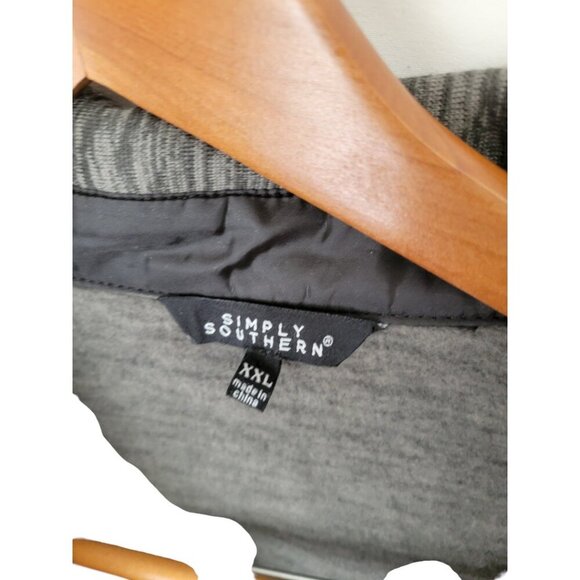 Men's NWT Simply Southern Button-Down Fleece Shirt Jacket Grey Shacket XXL - Picture 3 of 5